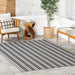 Handwoven Ticking Stripe Indoor Outdoor Rug 120x180 cm Black