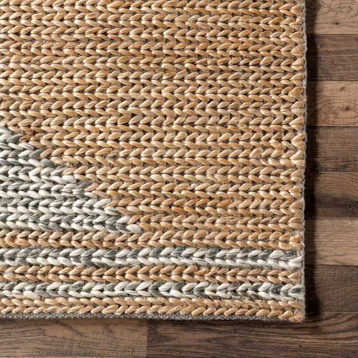 Handwoven Triangular Area Rug in Natural Fiber