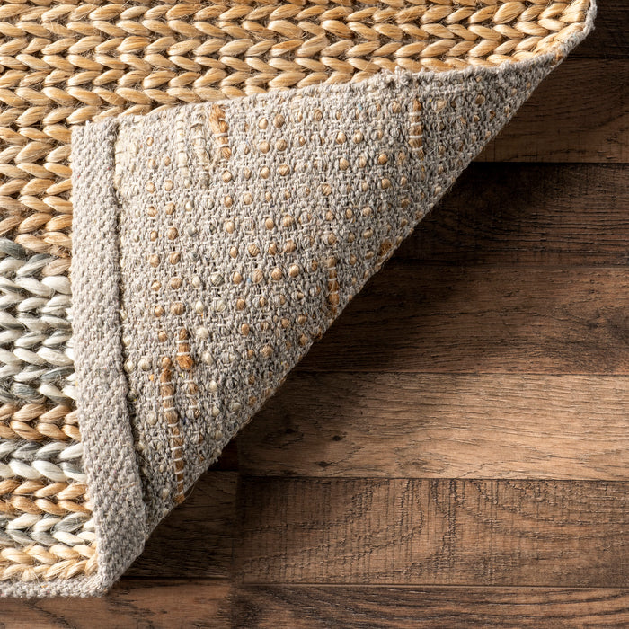 Handwoven Triangular Area Rug in Natural Fiber