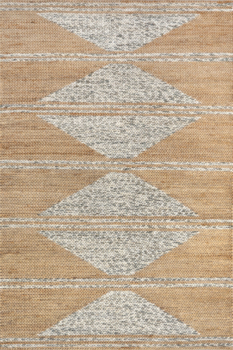 Handwoven Triangular Area Rug in Natural Fiber