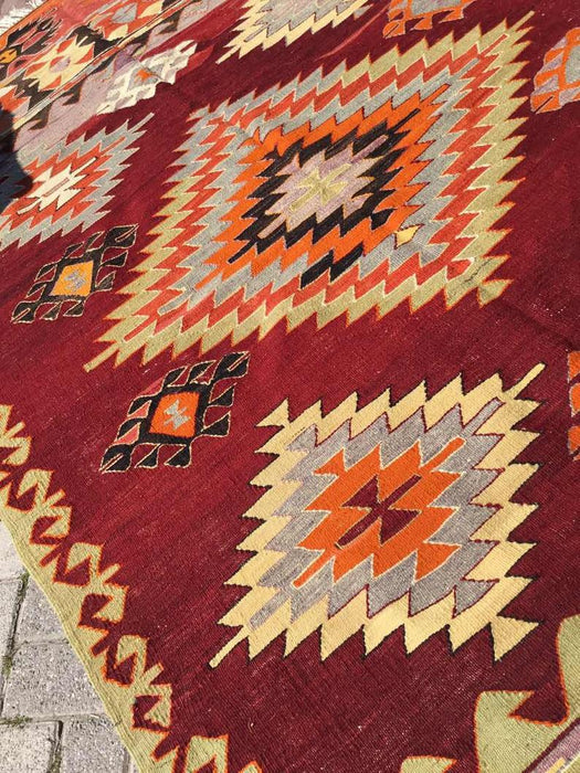 Handwoven Vintage Aztec Kilim Rug 280cm x 162cm