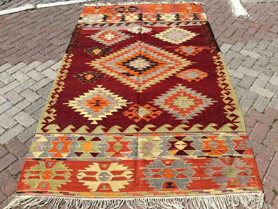 Handwoven Vintage Aztec Kilim Rug 280cm x 162cm