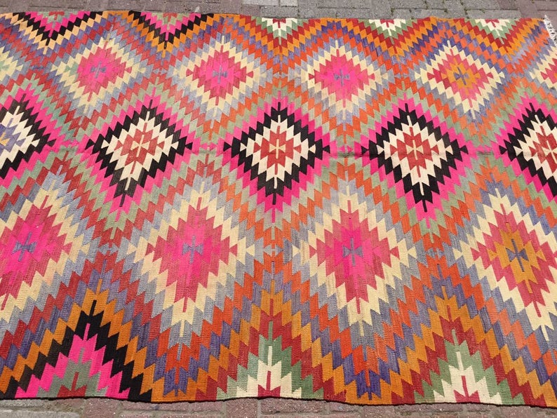 Handwoven Vintage Bohemian Rug 289cm x 199cm