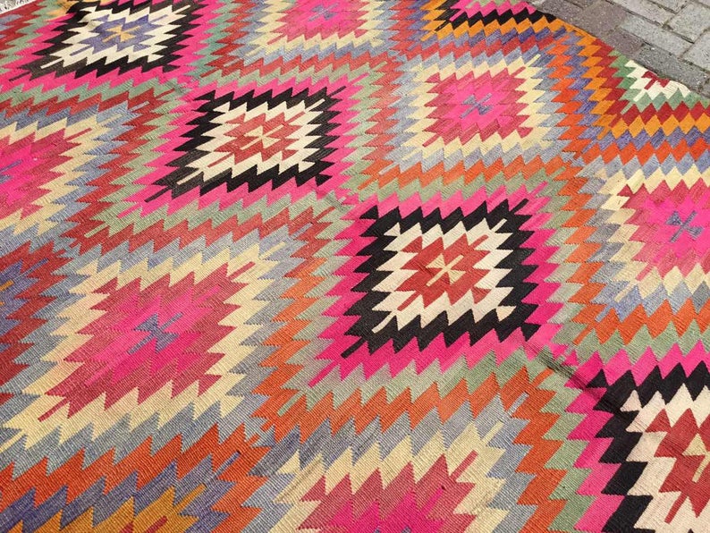 Handwoven Vintage Bohemian Rug 289cm x 199cm