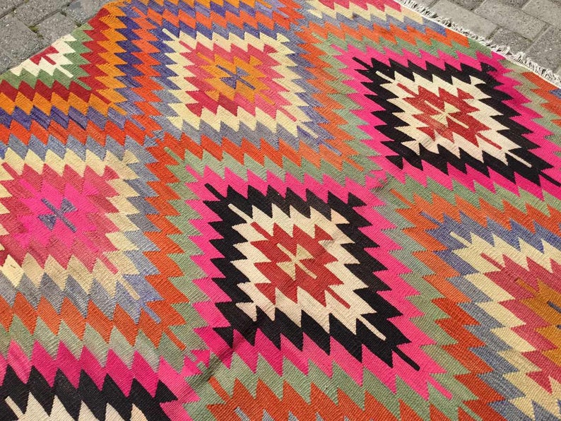Handwoven Vintage Bohemian Rug 289cm x 199cm