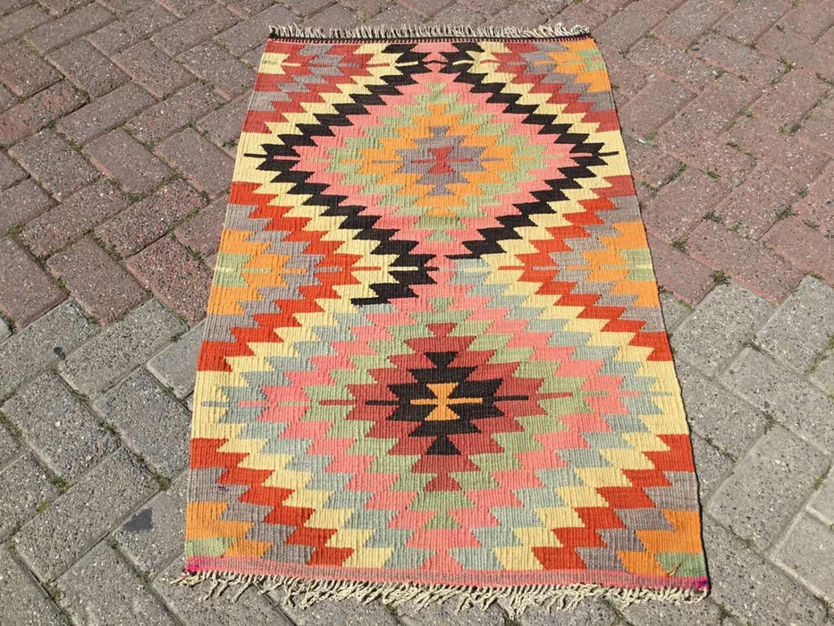 Handwoven Vintage Kilim Rug 123cm x 79cm Unique Design