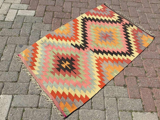 Handwoven Vintage Kilim Rug 123cm x 79cm Unique Design