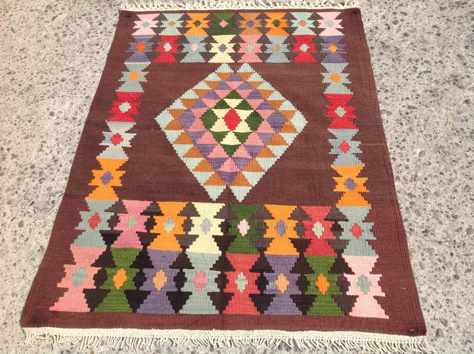 Handwoven Vintage Kilim Rug 137cm x 101cm Unique Design