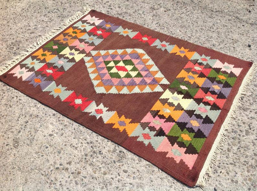 Handwoven Vintage Kilim Rug 137cm x 101cm Unique Design