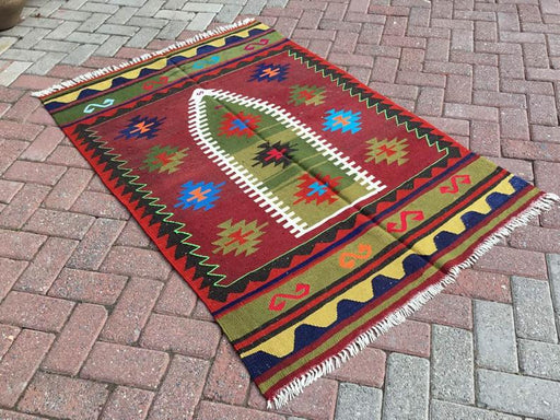 Handwoven Vintage Kilim Rug 152cm x 107cm Wool