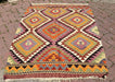 Handwoven Vintage Kilim Rug 155cm x 118cm Wool
