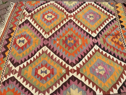 Handwoven Vintage Kilim Rug 155cm x 118cm Wool