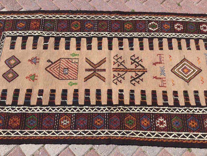 Handwoven Vintage Kilim Rug 190cm x 97cm