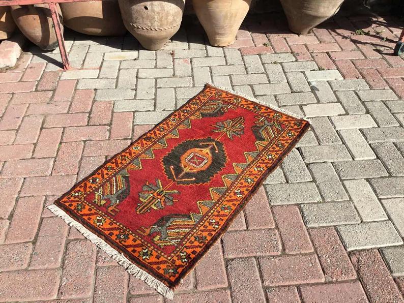 Handwoven Vintage Rug 100cm x 57cm From Turkey