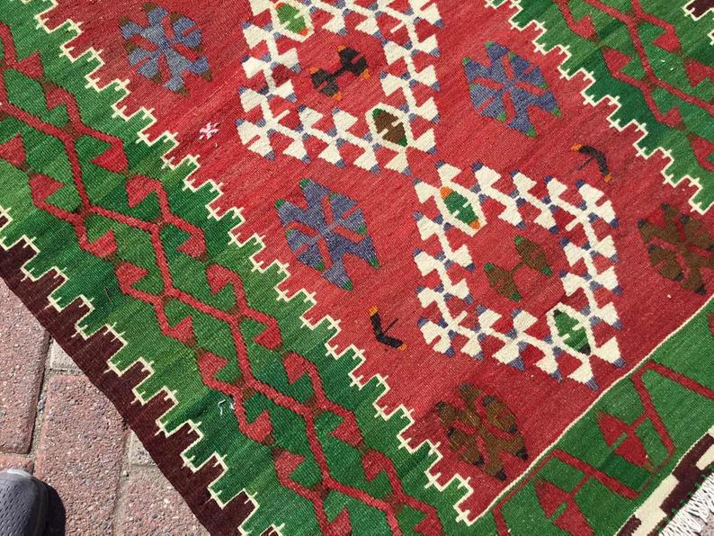 Handwoven Vintage Rug 140cm x 97cm From Central Turkey