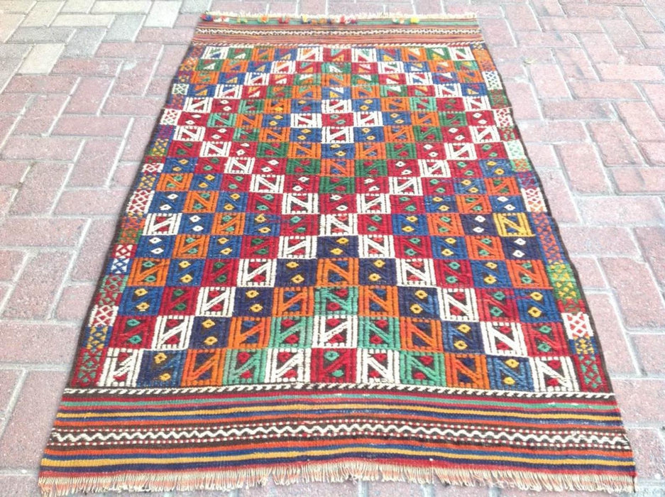 Handwoven Vintage Rug 157cm x 96cm Wool Cotton Turkey