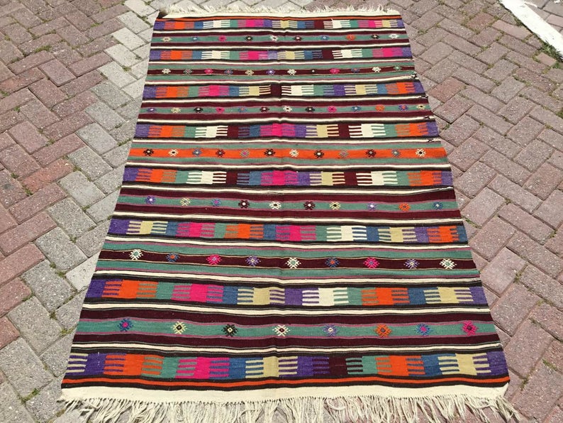 Handwoven Vintage Rug 210cm x 139cm Central Turkey