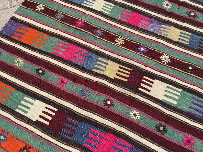Handwoven Vintage Rug 210cm x 139cm Central Turkey