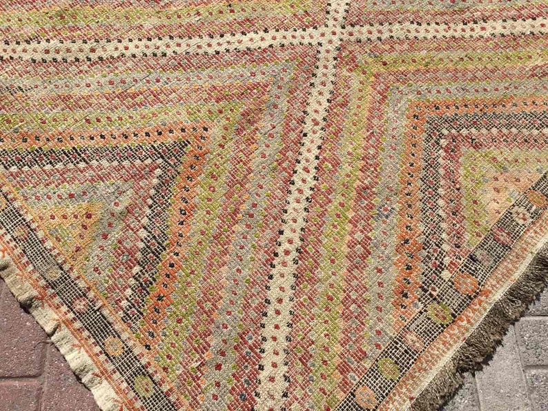 Handwoven Vintage Rug 260cm x 196cm Scandinavian Design