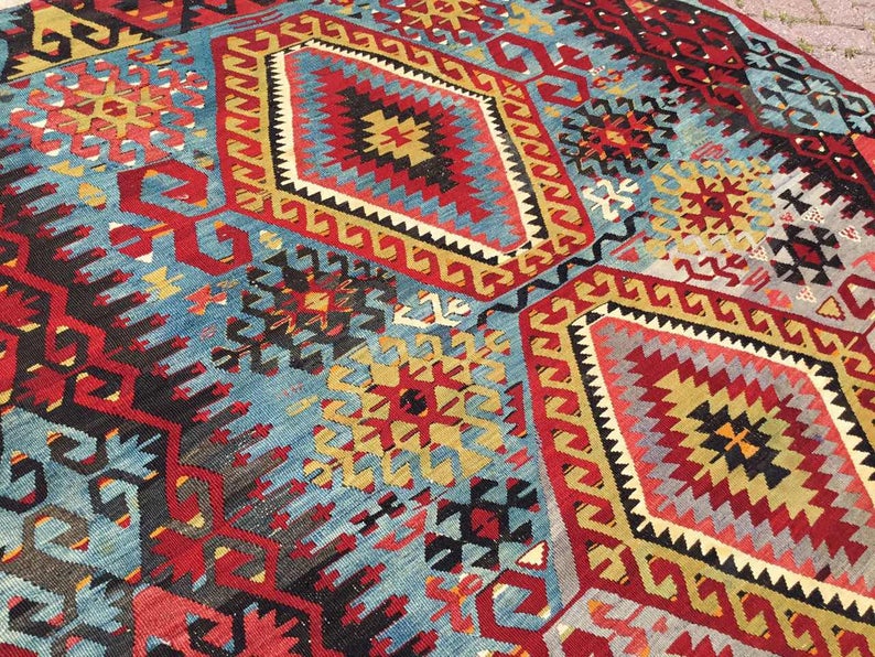 Handwoven Vintage Rug 337cm x 188cm Wool Cotton