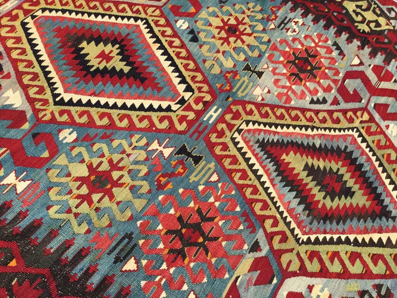 Handwoven Vintage Rug 337cm x 188cm Wool Cotton
