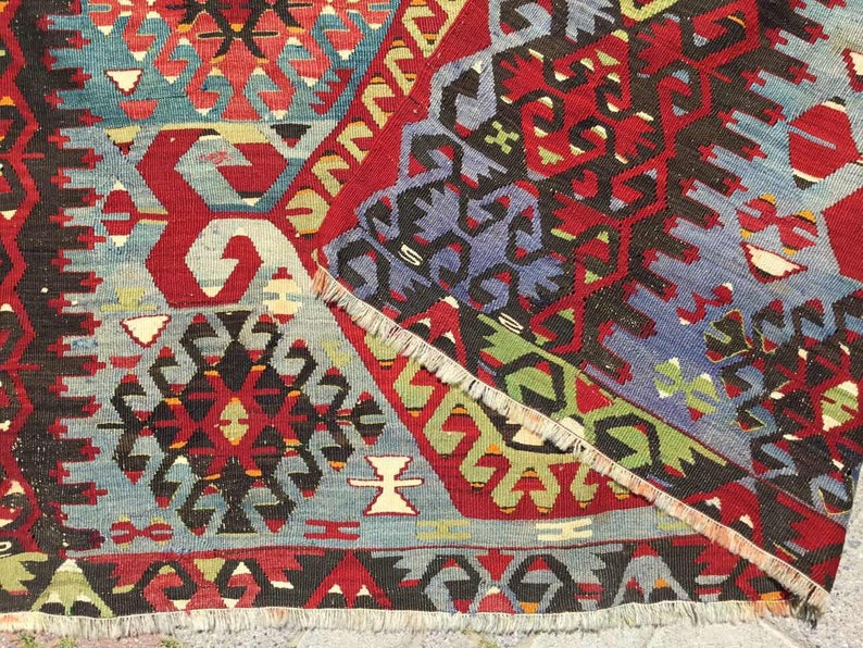 Handwoven Vintage Rug 337cm x 188cm Wool Cotton
