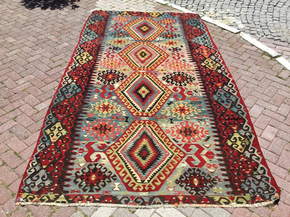 Handwoven Vintage Rug 337cm x 188cm Wool Cotton