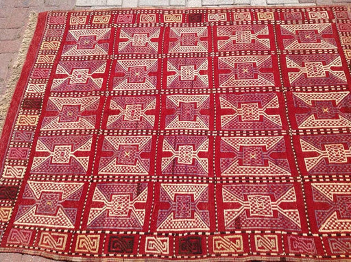 Handwoven Vintage Striped Kilim Rug 192 cm Wool