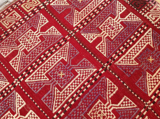 Handwoven Vintage Striped Kilim Rug 192 cm Wool