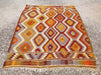 Handwoven Vintage Striped Kilim Rug 218x160 cm