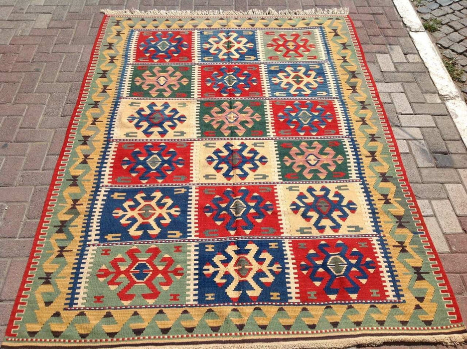 Handwoven Vintage Turkish Wool Rug 240cm x 176cm