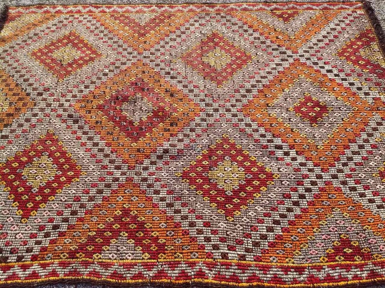 Handwoven Vintage Wool Rug 203cm x 157cm