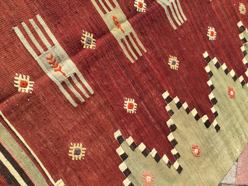 Handwoven Vintage Wool Rug 213cm x 145cm Central Turkey