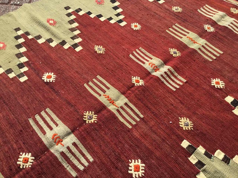 Handwoven Vintage Wool Rug 213cm x 145cm Central Turkey