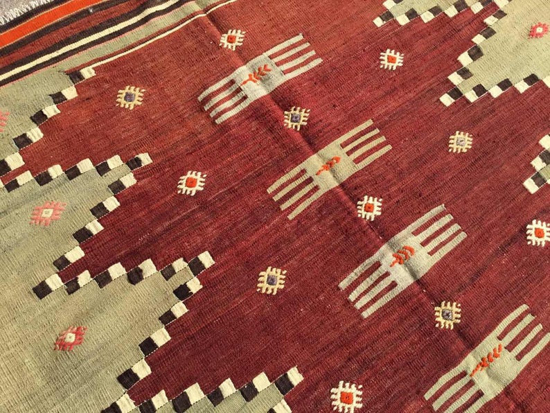 Handwoven Vintage Wool Rug 213cm x 145cm Central Turkey