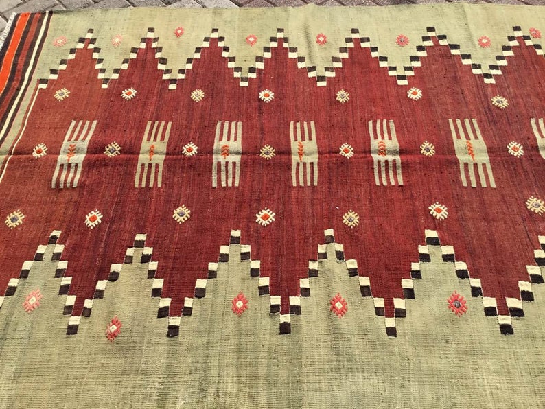 Handwoven Vintage Wool Rug 213cm x 145cm Central Turkey