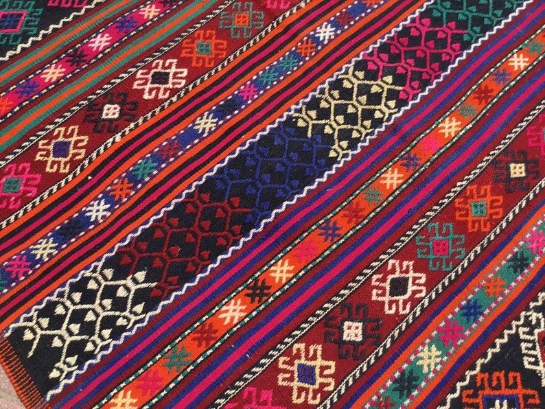 Handwoven Vintage Wool Rug 226cm x 155cm Central Turkey