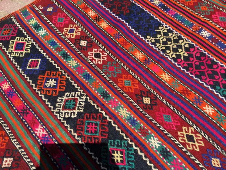 Handwoven Vintage Wool Rug 226cm x 155cm Central Turkey