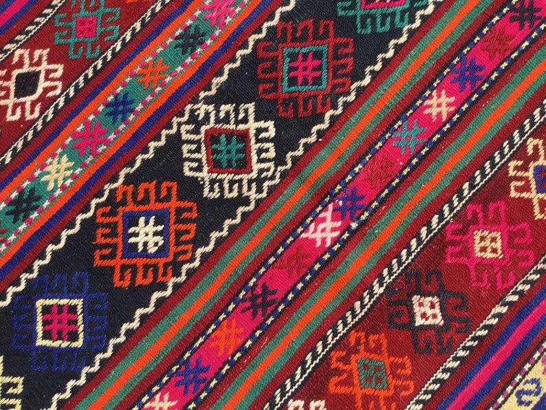 Handwoven Vintage Wool Rug 226cm x 155cm Central Turkey