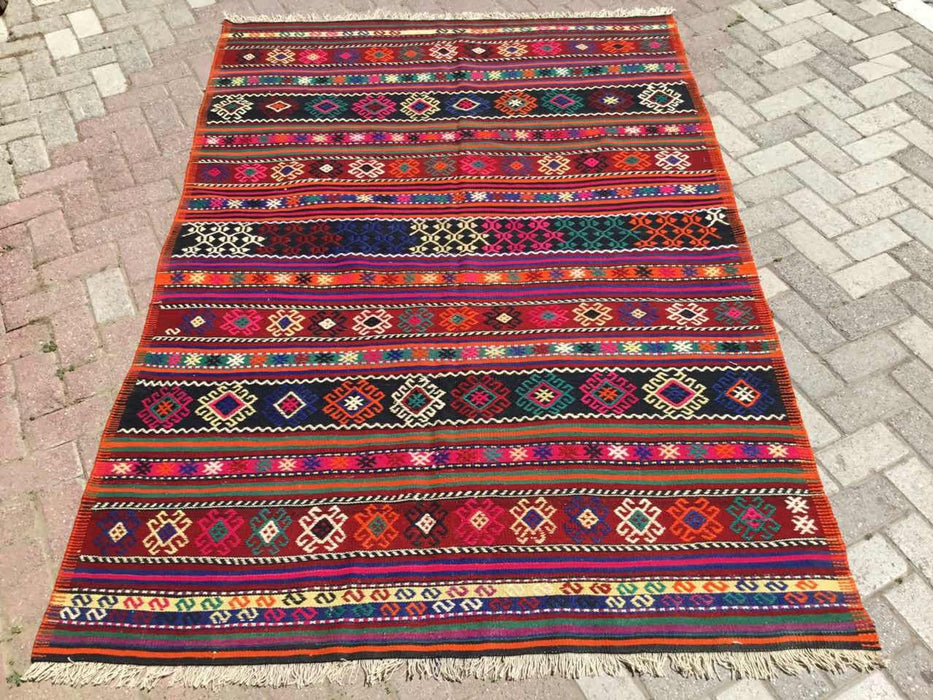 Handwoven Vintage Wool Rug 226cm x 155cm Central Turkey