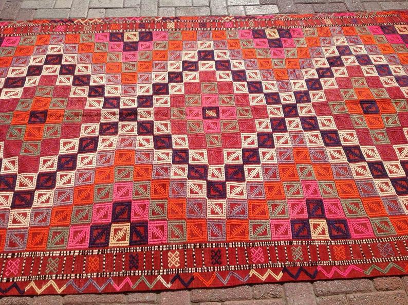 Handwoven Vintage Wool Rug 254cm x 155cm Central Turkey