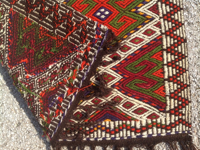 Handwoven Vintage Wool Tapestry Rug 127cm x 84cm