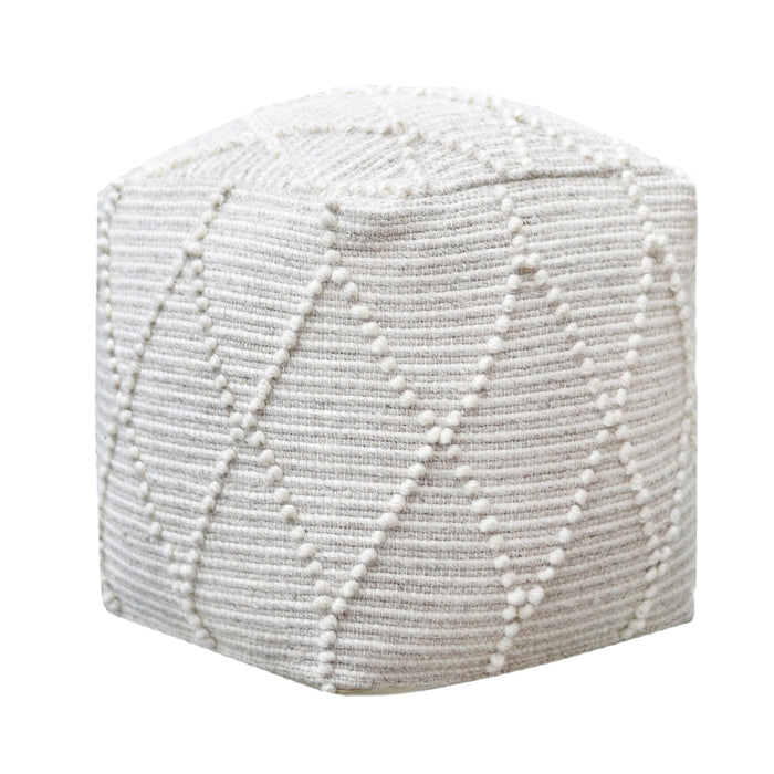 Handwoven Wool Cotton Pouf for Living Room or Bedroom