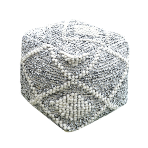 Handwoven Wool Pouf for Indoor and Outdoor Use