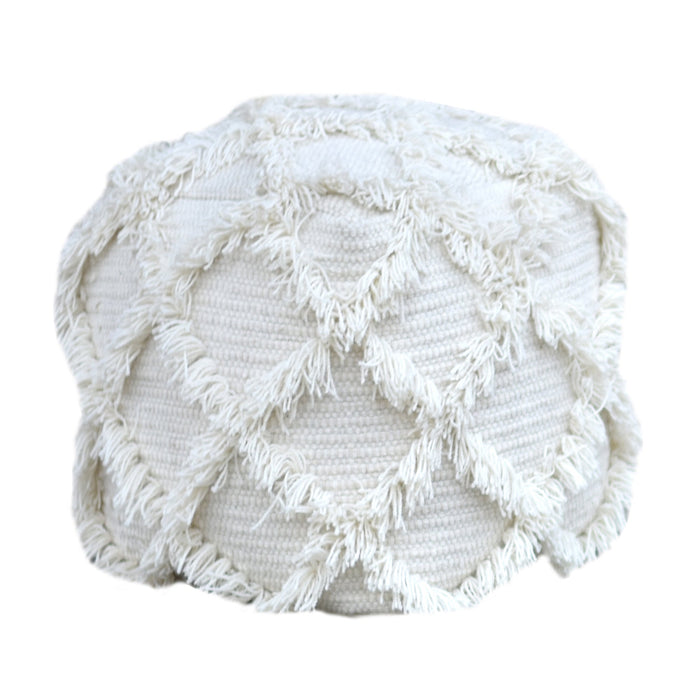 Handwoven Wool Pouf for Modern and Bohemian Interiors