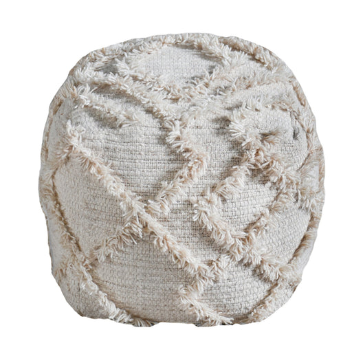 Handwoven Wool Pouf for Scandinavian and Bohemian Interiors