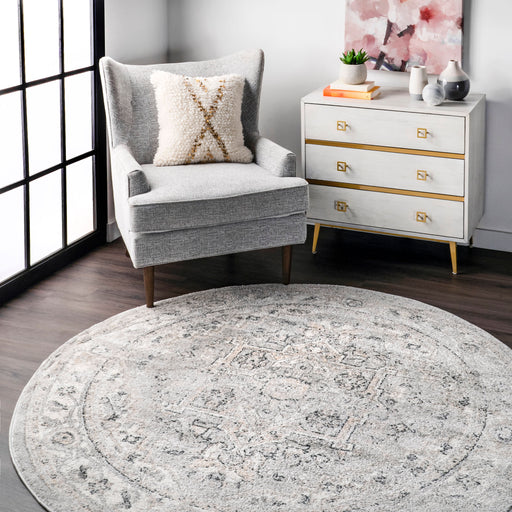 Harley Vintage Medallion Area -matto 160x230cm vaaleanharmaa