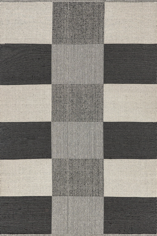 Harlow Black Cotton Checkered Area Rug 152x229 cm