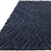 Harrison Modern Plain Hand-Carved Geometric Hi-Low Plush Soft Polyester Boho Shaggy Navy Rug