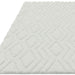 Harrison Modern Plain Hand-Carved Geometric Hi-Low Plush Soft Polyester Boho Shaggy Off White Rug